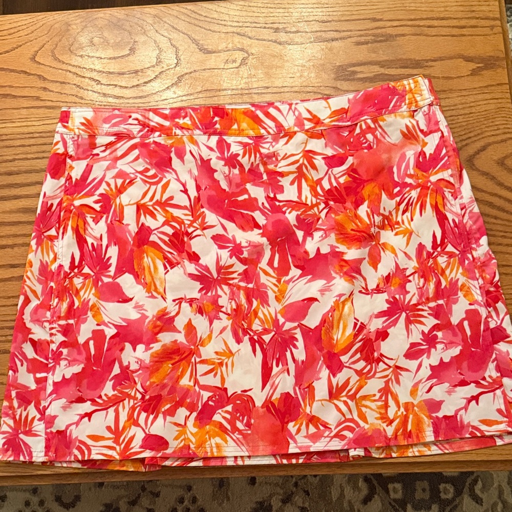 Floral Pink and Orange Women's Skirt